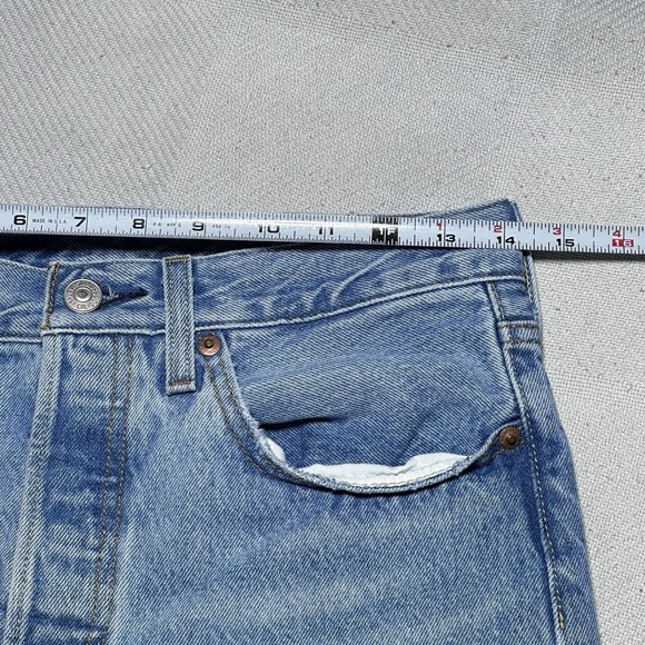 Levi's 501 Premium Jeans Womens 27x32 Distressed Repaired Button Fly Classic - Picture 13 of 16